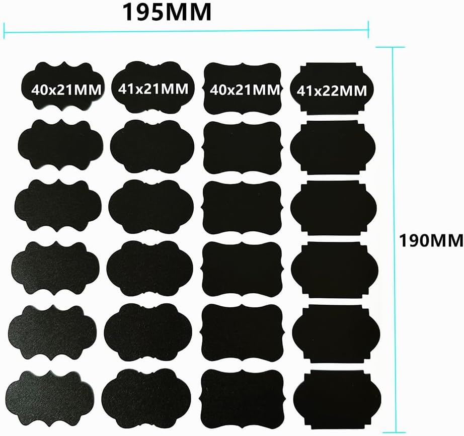 244 Pcs Erasable Chalkboard Label Removable Black Board Stickers Waterproof Chalk Labels Mason Jar Storage Stickers Decorative Blackboard Food Label with Markers for Storage Jars