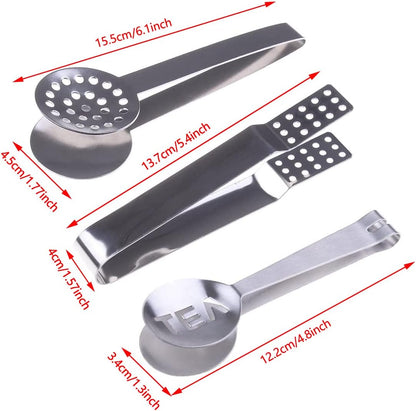 4 Pcs Stainless Steel Tea Bag Tongs Teabag Squeezer Strainer Holder Grip Metal Spoon Mini Sugar Clip Kitchen Bar Tools