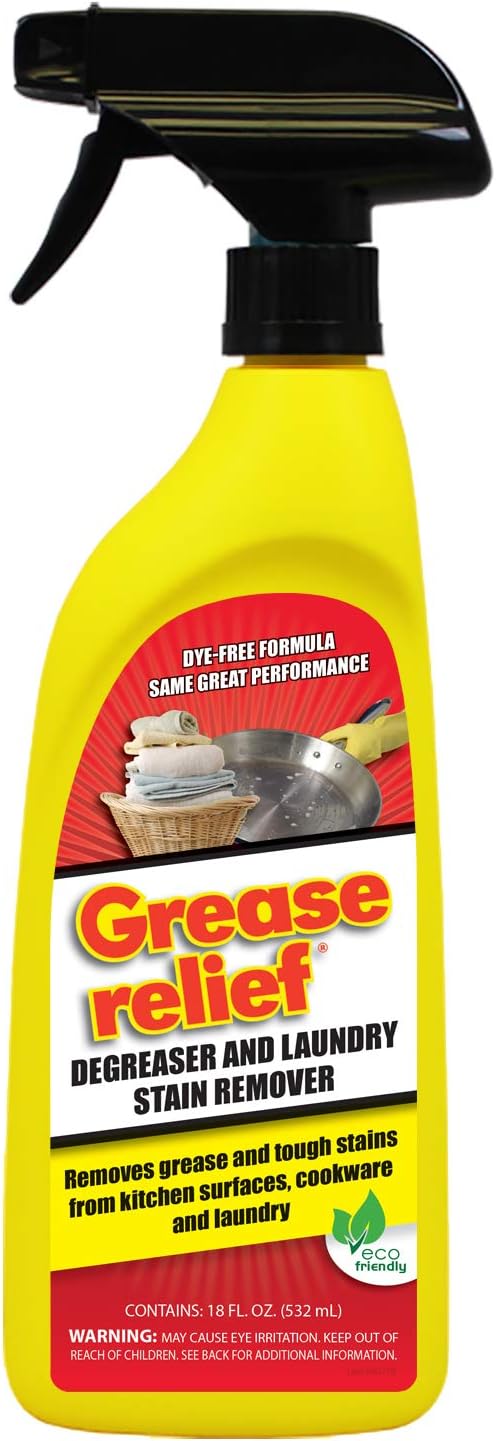Degreaser and Laundry Stain Remover (18 Oz.) - Heavy Duty Kitchen Cleaner Spray/Non Toxic Formula/All Purpose Degreaser for Stove Top, Oven, Grill, Car, Soil & Cloth Stains (524919)