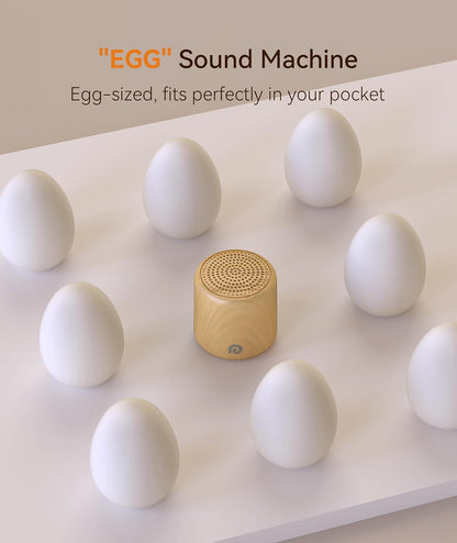 Dreamegg Portable White Noise Machine, 1000mAh Battery, Travel Sleep, Cream | Egg-Sized, 16 Sounds, USB-C, Timer, Baby & Adults, Office Privacy, Gift Use