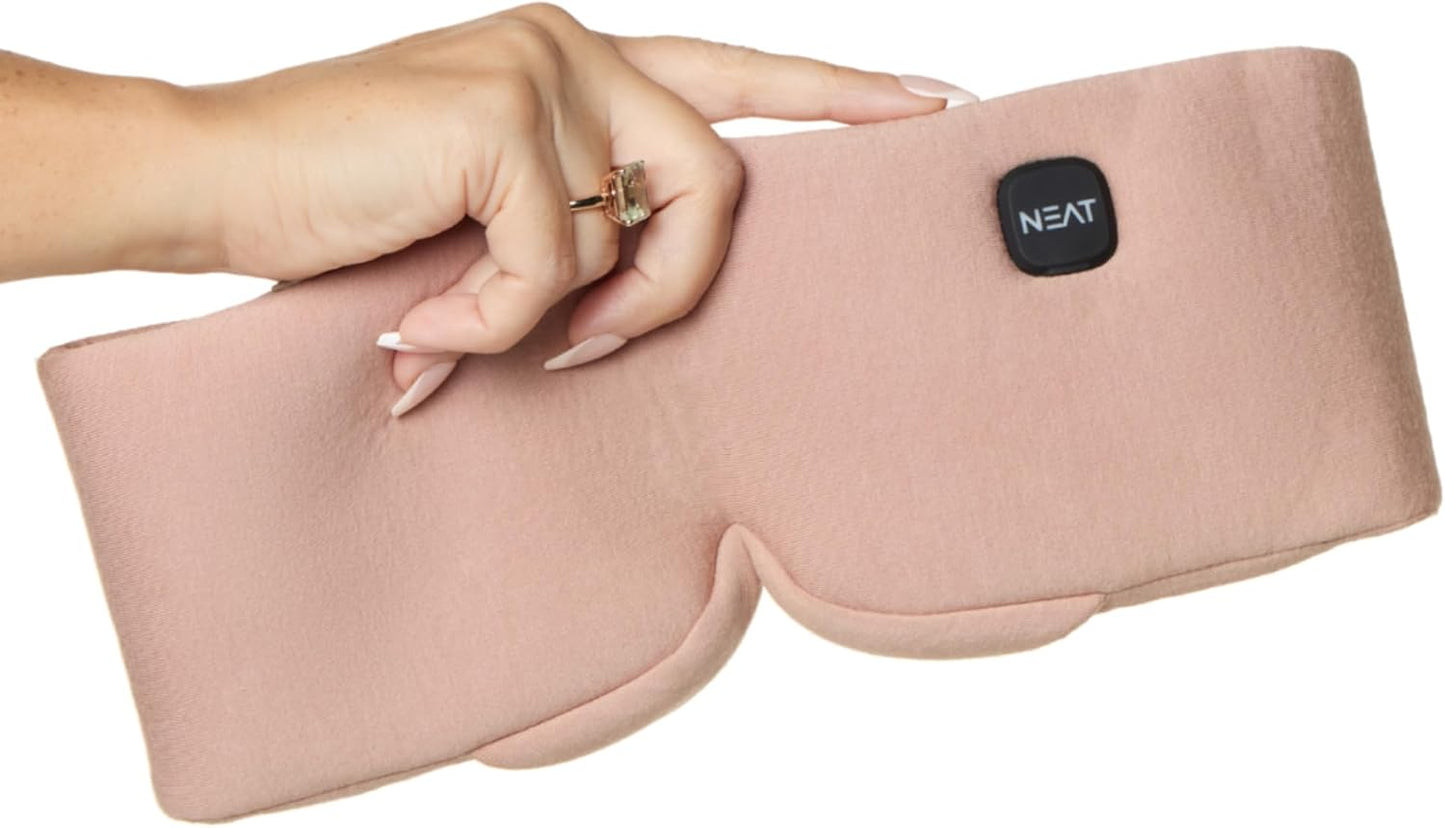 Heated Eye Mask – Cordless Electric Warm Eye Compress for Dry Eyes, Stye & Eye Strain Relief – 4 Heat Settings, Rechargeable, Light-Blocking, Blackout, Washable Cover (Ocean Stone)