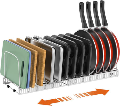 Housolution Cutting Board and Baking Tray Cookie Sheet Organizer, Black | 12"-23" Expandable, 14 Adjustable Dividers, Sturdy Metal Construction, Easy Assembly
