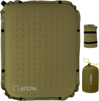 ATEPA Inflatable Seat Cushion | 2" & 2.5" foam core seat pad, Self inflating, Compact, Stadium, Airplane, Travel, Camping, Hiking, Sports events