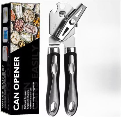 Can Opener Manual, Heavy Duty Stainless Steel Rust Proof Can Opener with Easy Grip Handle, Smooth Edge Safe Cut, Can Openers for Seniors, Durable Kitchen Tool