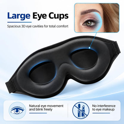 ALASKA BEAR Memory Foam Sleep Mask, Contoured Eye Cups for Women Men, Blue