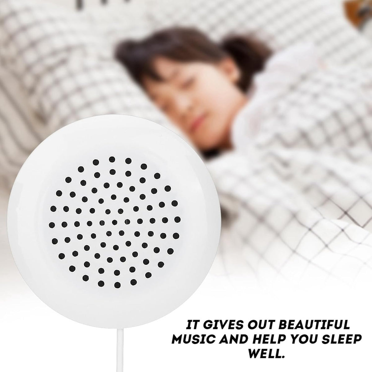 Pillow Speaker for Sleeping, DIY 3.5mm Mini Stereo Speaker Wired for MP3 MP4 Mobile Phone Portable CD, Diameter 2.4in Thickness 0.6in, White