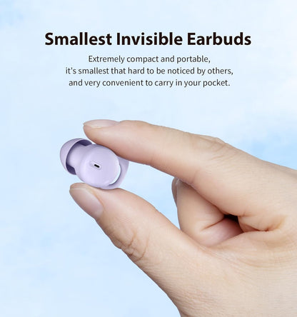 Invisible Sleep Headphones,Sleep Earbuds for Side Sleepers,Small Comfortable Fit Noise Blocking Sleeping Ear Buds,Bluetooth 5.3 Wireless Earbuds, in-Ear Ear Buds for Sleeping, Working (Blue)