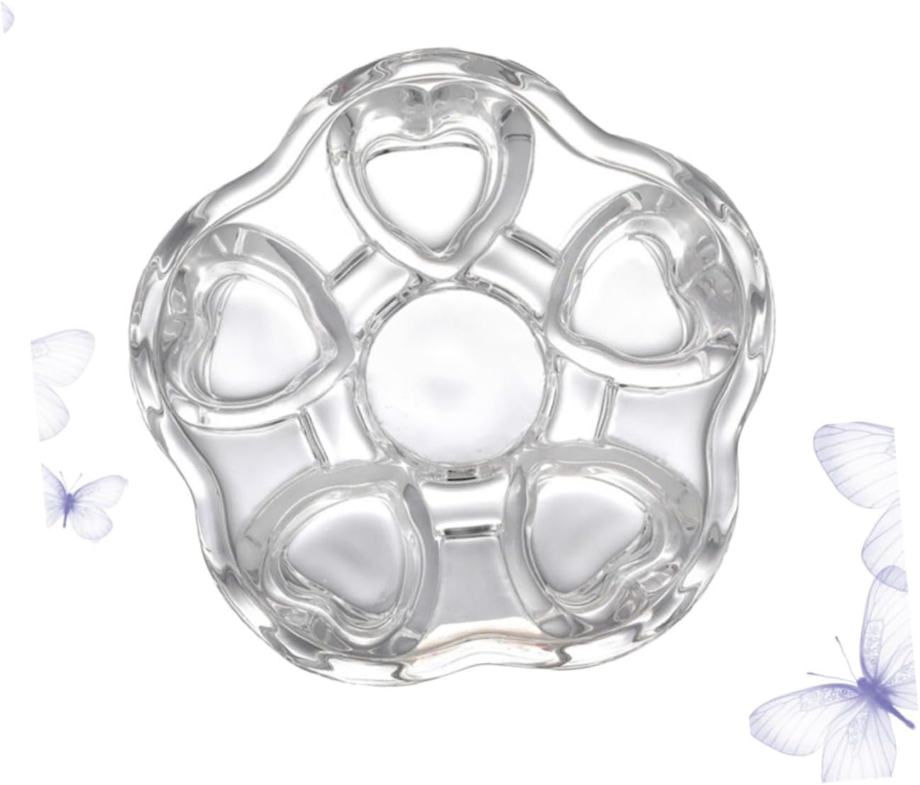 LABRIMP Heart-Shaped Glass Base for Teapot Stylish Insulated Heating Design for Warm Tea Multi-Functional Candle Holder Safe and Elegant Accessory
