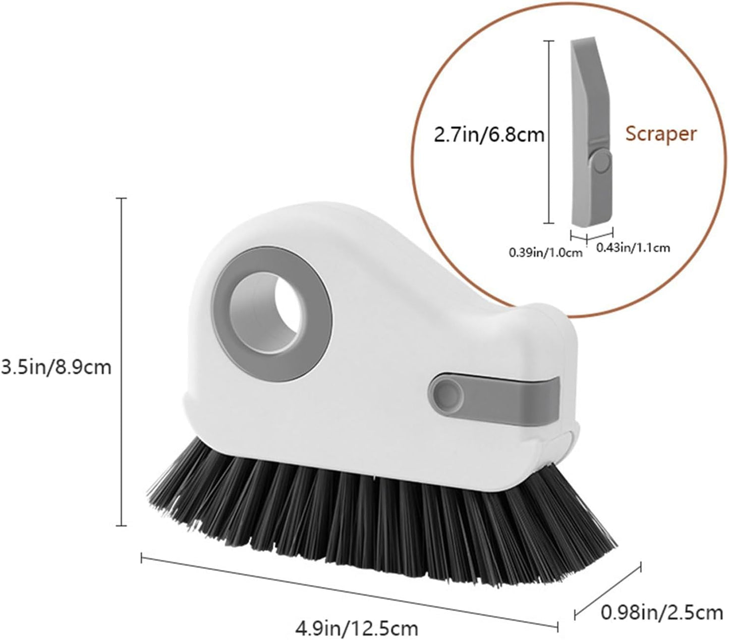 Groove Cleaning Brush 2 in 1 Grout Cleaner Tool Grip Brush Hard Bristle Crevice Cleaning Brush for Sliding Door Track, Window Sill, Window Seal