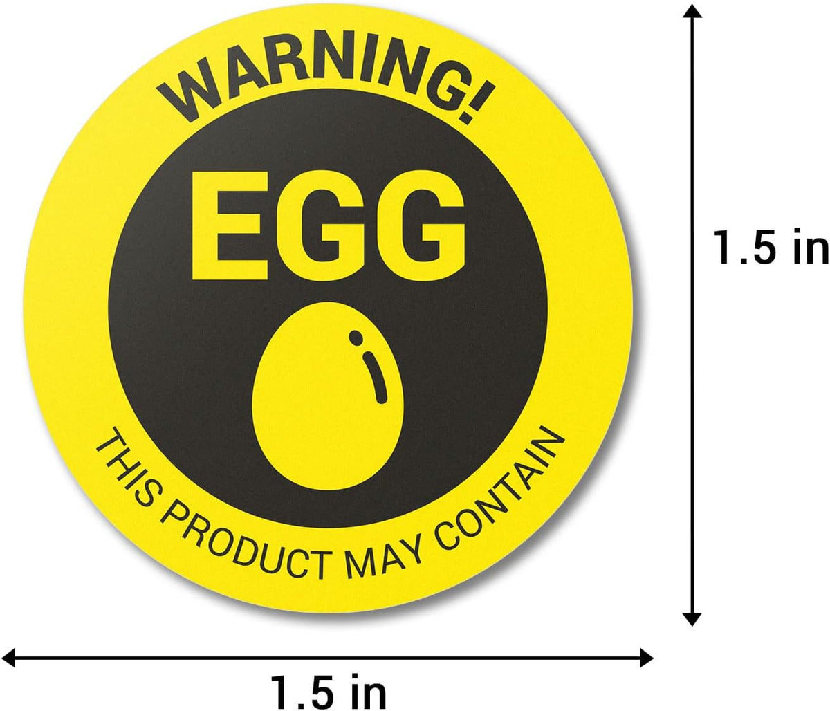 Sesame Seeds Allergy Warning Stickers, 1.5 Inch Round, 300 Labels