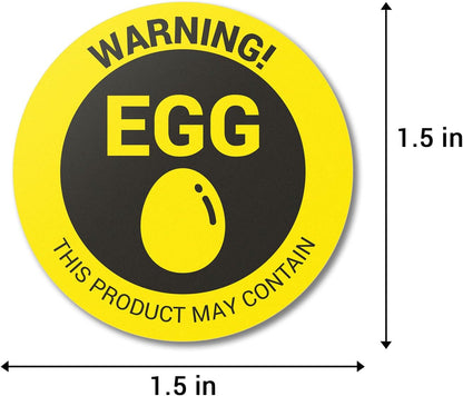 Sesame Seeds Allergy Warning Stickers, 1.5 Inch Round, 300 Labels