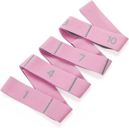 11 Loops Stretch band - Yoga, Pilates, Ballet, and Physical Therapy Stretching strap for Flexibility, Leg Stretching, and Exercise - Durable Stretching equipment for Dance and Fitness