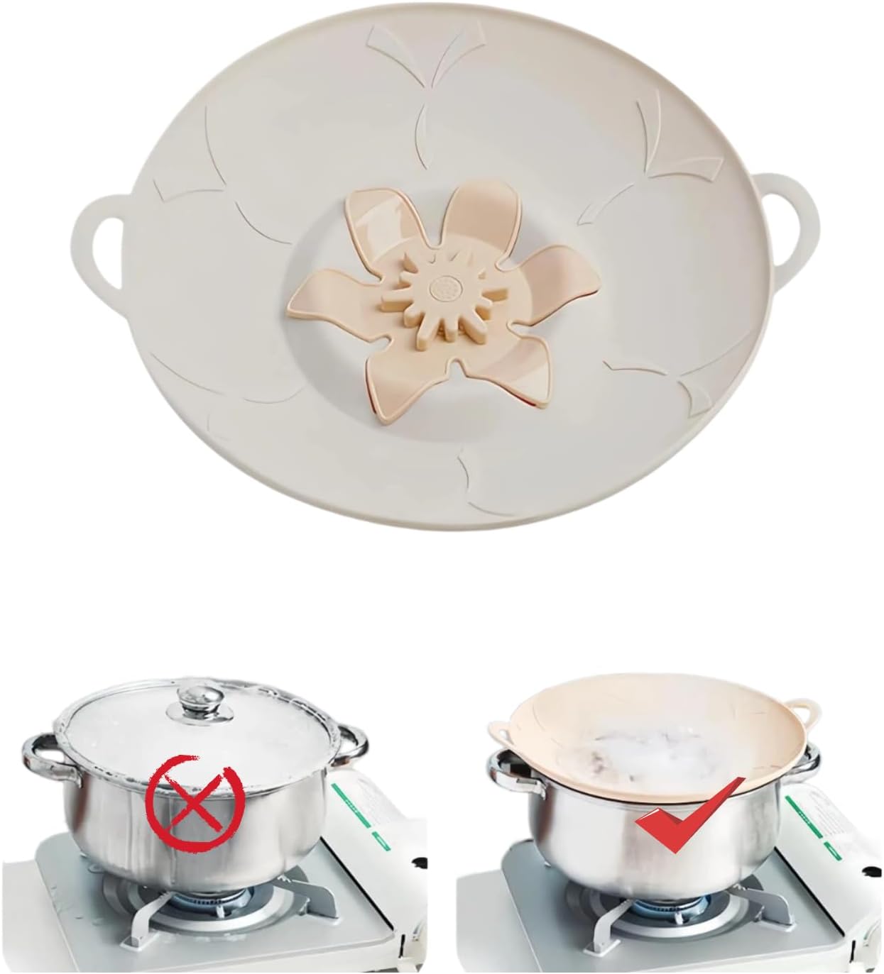 Reusable Silicone Spill Stopper Lid – Boil-Over Safeguard for Pots & Saucepans, Universal Anti-Overflow Cover for Soup, Pasta, Chai, Tea & Milk, Multi-Function Tool, BPA-Free, Heat Resistant