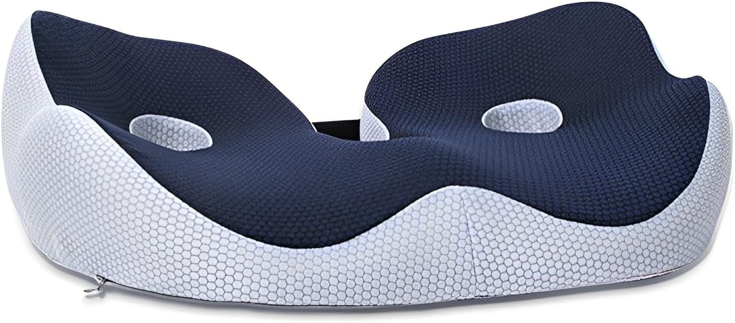 Seat Cushion, Seat Cushion for Sit Bone and Back Pain Relief, Butt, Tailbone, Hip, Hamstring, Posture Support - Memory Foam Comfort Ischial Tuberosity Pillow(Black)