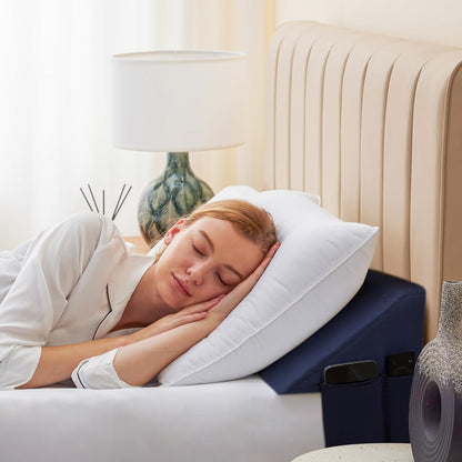 Bedluxe King Bed Wedge Pillow for Headboard, Fill The Gap (0-7")