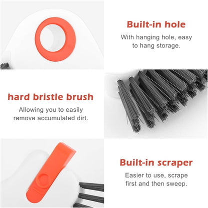 2Pcs 2 in 1 Groove Cleaning Brush, Window Track Cleaning Tools with Hidden Scraper, Multifunctional Hard Bristle Grip Brush for Sliding Door Track, Window Sill