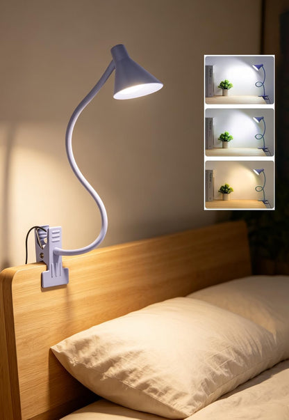Clip on Light, Eye Care Reading Lights for Books in Bed Clip on Lamp Pink