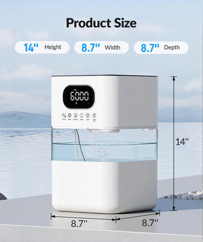 AreShark Humidifier Large Room, 2.2 Gal/8.5L Cool Warm Mist Air Humidifiers for Bedroom, 65H Runtime, Humidity Setting, Easy to Clean, Top Fill, 30dB Quiet, 550ft² Coverage, for Plants, Adults, Kids