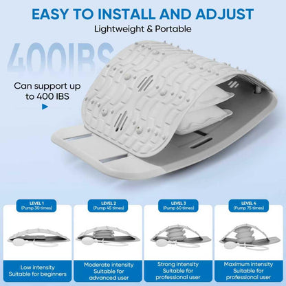 Back Stretcher for Lower Back Pain Relief, Lumbar Support Board | Adjustable air compression decompression device, ergonomic spine stretcher for home office, ABS & EVA material