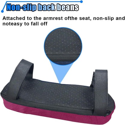 2PCS Car Seat Armrest Covers, Soft & Comfortable Office Chair Arm Pad, Anti-Scratch Car Armrest Cushion, Universal Car Armrest Pillow Protector Cover for Most Cars (Black)
