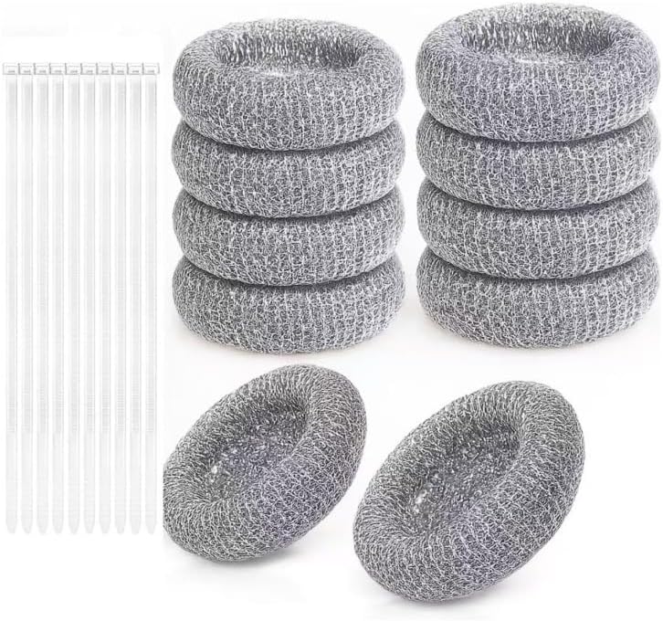 10PCS Washing Machine Lint Traps, Stainless Steel Lint Catcher with Cable Ties | Filters Lint, Hair, Cotton Fluff, Prevents Clogging, Rust-proof Stainless Steel, Easy Install, Fits Washer Hoses, Sink Drains