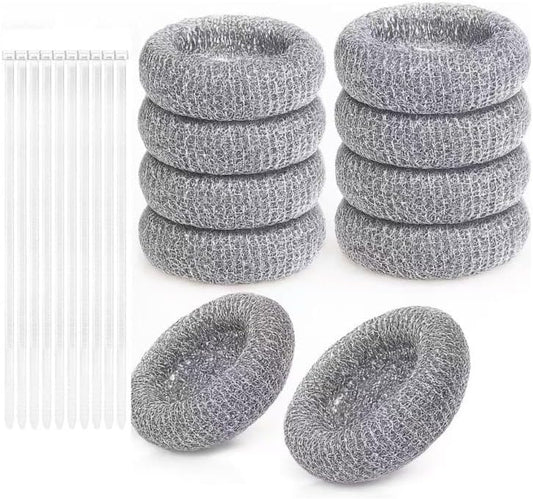 10PCS Washing Machine Lint Traps, Stainless Steel Lint Catcher with Cable Ties | Filters Lint, Hair, Cotton Fluff, Prevents Clogging, Rust-proof Stainless Steel, Easy Install, Fits Washer Hoses, Sink Drains
