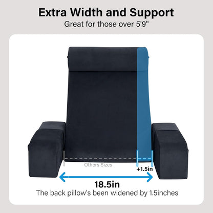 ENITYA 21" Reading Pillow for Bed with Firm Back Support & Big Pockets