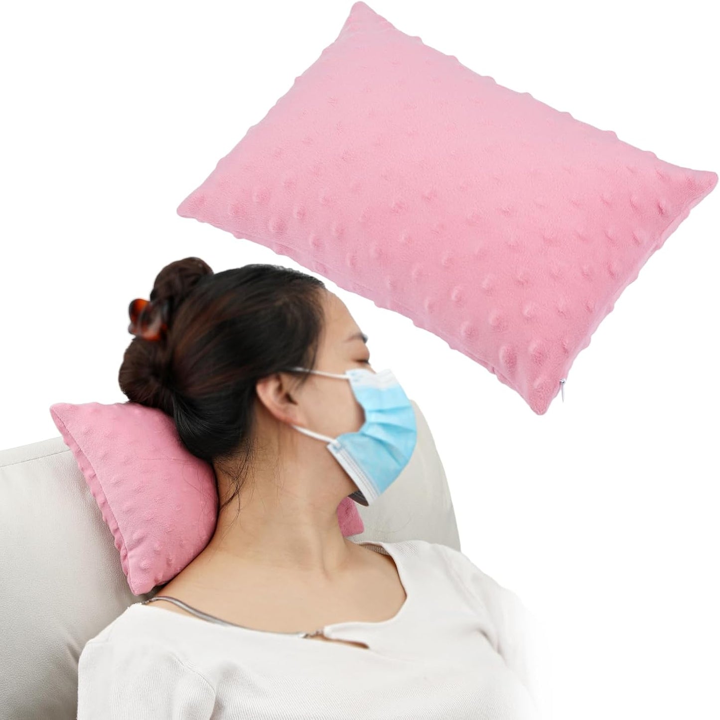 Small Knee Pillow for Side Sleepers, Soft Leg Pillows Relief from Knees, Sciatica, Hips, Joints Between Legs, Back Pain When Side Sleeping, Leg Alignment Knee Support Pillow, Minky Dot Black