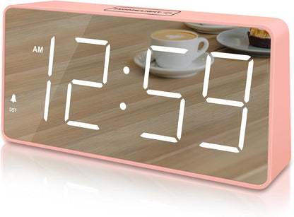 Peakeep Digital Alarm Clock for Bedroom Bedside, Large Display, USB Charger