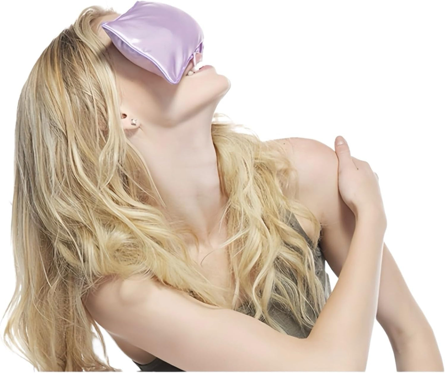 Flexseed Eye Pillow, Hot or Cold Weighted Satin Eye Mask, Microwaveable Moist Heat Eye Compress, Unscented Washable, Perfect for Sleeping, Yoga, Migraine Relief, Pack of 2(Flexseed)