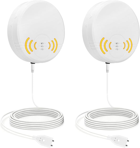 2 Pack Water Leak Detector, 135 dB Water Sensor Alarm, Floor&Wall Mounted | 47 inch Extend Cable, Battery Included Water Alarm Leak Detector, Sensor Flood Alert for Kitchen, Bathroom, Laundry Room