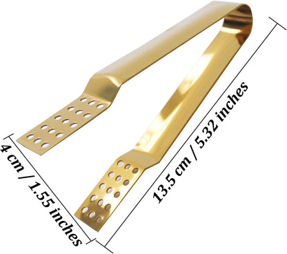 2-Pack Tea Bag Squeezer, Stainless Steel Golden Tea Bag Squeezer Tongs, Tea Filter Clamp Tea Strainer Holder Clip, Suitable for Gripping Tea Bag, Ice Cube, Sugar and Lemon Slices