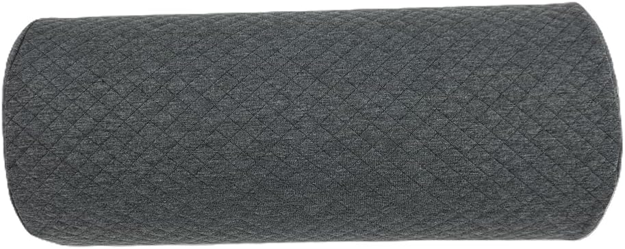Memory Foam Half Moon Shaped Bolster Pillow for Neck Leg Knee Lumbar Feet Lower Back 16.5x7x4 (Grey)