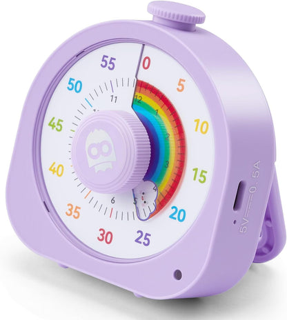 Visual Timer for Kids 60Min/12H Dual Countdown Timers with Magnetic Sticker | Rechargeable Timer with Pomodoro Mode, ADHD Time Management Tool for Classroom Kitchen Office, Silent Operation
