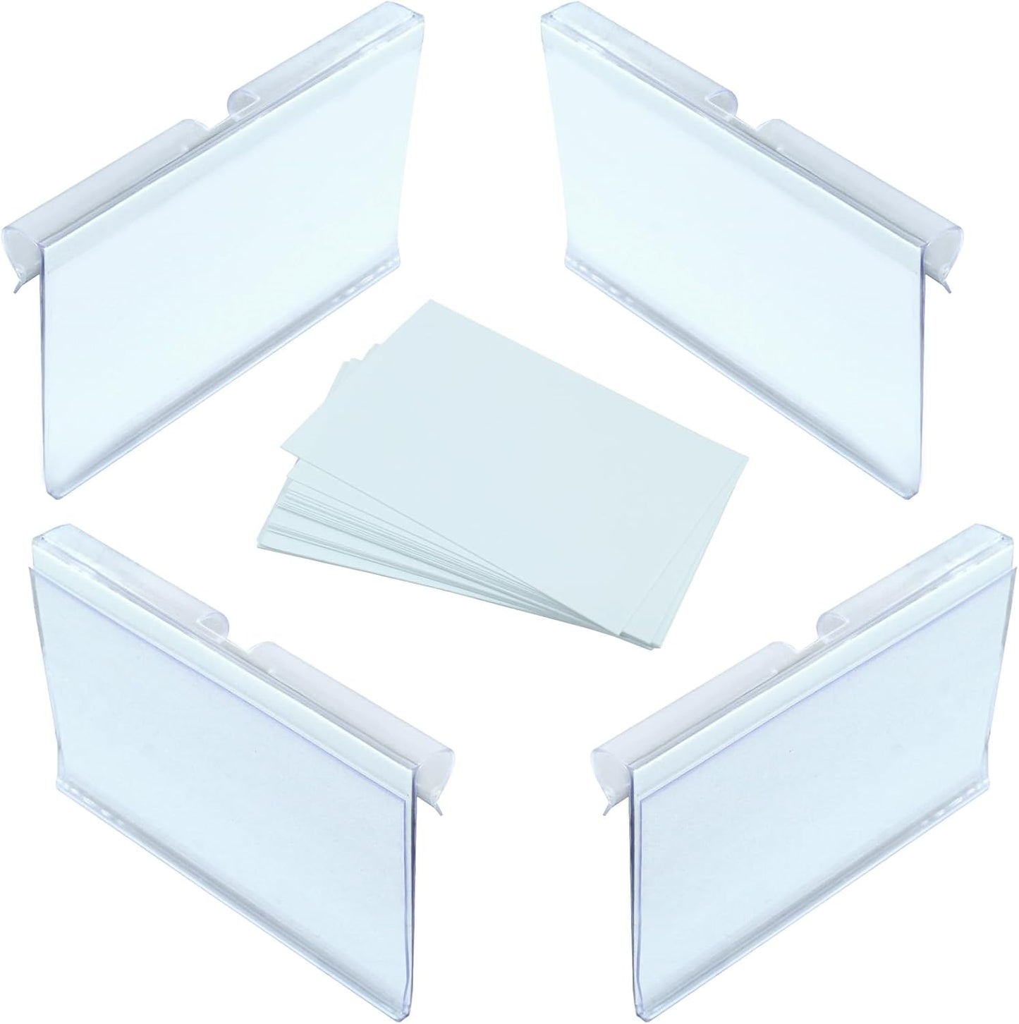 Basket Labels Clip On, 30pcs, Plastic Wire Shelf Holder | 30pcs 6X4CM Label Inserts, For Storage Bins, Basket, 2.36IN*1.57IN