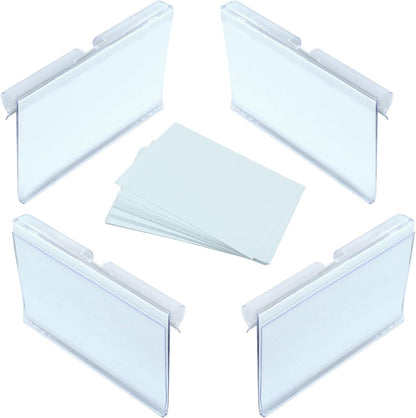 Basket Labels Clip On, 30pcs, Plastic Wire Shelf Holder | 30pcs 6X4CM Label Inserts, For Storage Bins, Basket, 2.36IN*1.57IN