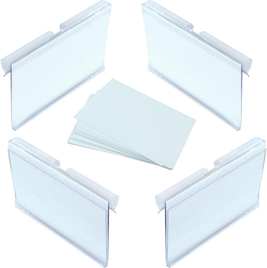 Basket Labels Clip On, 30pcs, Plastic Wire Shelf Holder | 30pcs 6X4CM Label Inserts, For Storage Bins, Basket, 2.36IN*1.57IN