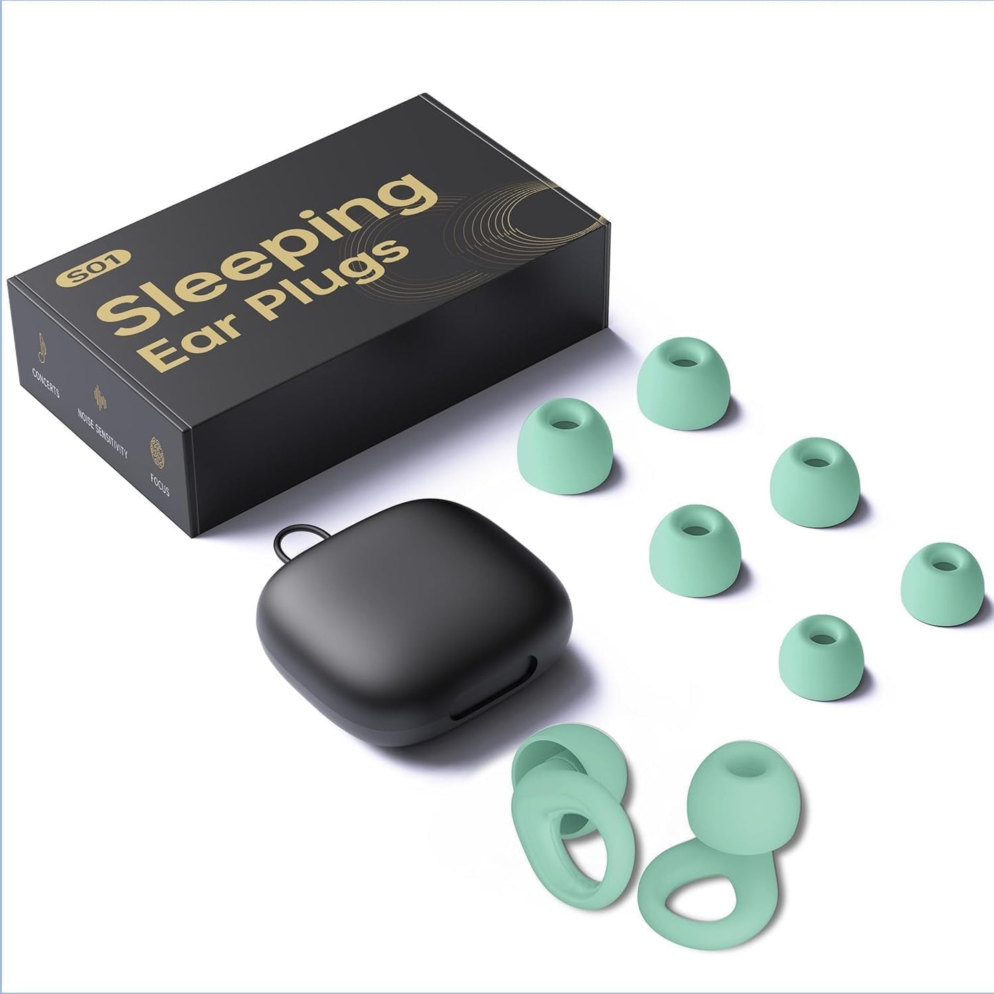 Ear Plugs for Sleeping Deep Focus, Travel, Snoring, 30dB Noise Reduction | Reusable Silicone Earplugs, Noise Cancelling, High Fidelity Hearing Protection, Black