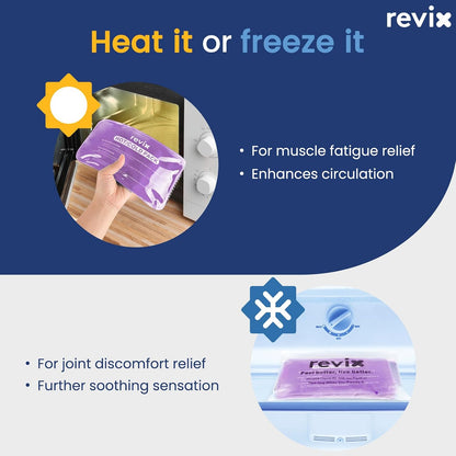 REVIX Ice Packs for Injuries Reusable, 2 Packs Hot & Cold Gel Ice Packs with PVC Cooling Design & Adjustable Strap, Flexible Therapy on Joints, Muscles, Shoulder, Back and Knee (10" x 5" Blue)