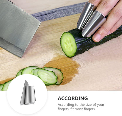Hemoton 60pcs Stainless Steel Finger Nail Guards for Cutting and Peeling Vegetables Kitchen Tools for Protecting Nails While Cooking Easy to Use and Clean