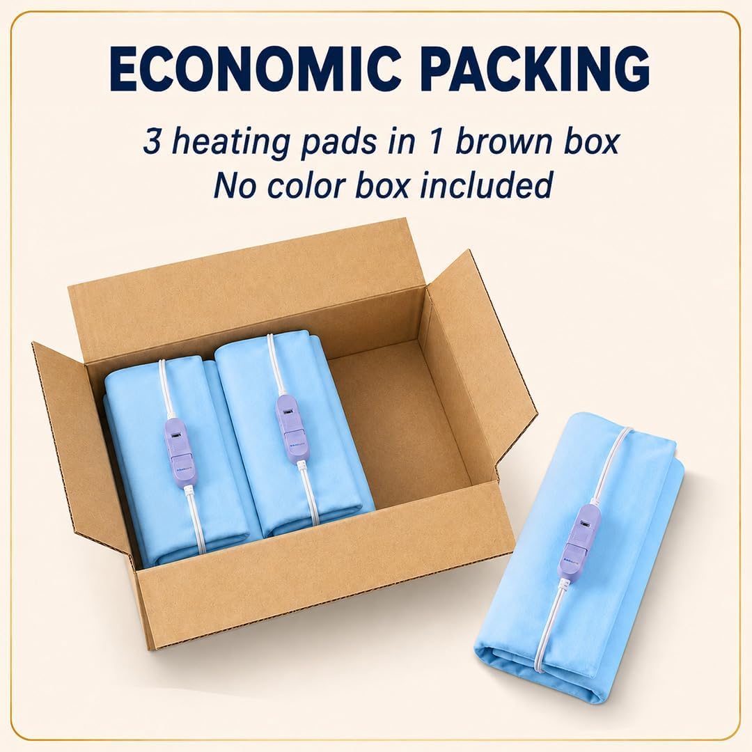 Boncare® Stay-On Small Vinyl Electric Heating Pad for Neck and Shoulders and Back Without Auto-Off, Low & High Heat Levels, Waterproof Hot Heat Pad with Washable Cover (11.5"x13.5", 1-Pack)