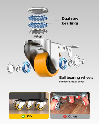 KYX Furniture Dolly, Furniture Movers with 5 Wheels,Carbon Steel Panel Heavy Duty Dolly, Furniture Lifter with 360° Rotatable Silent Floor-Friendly Universal Wheels, Max Load 4000LBS (6.9x6.9 in)