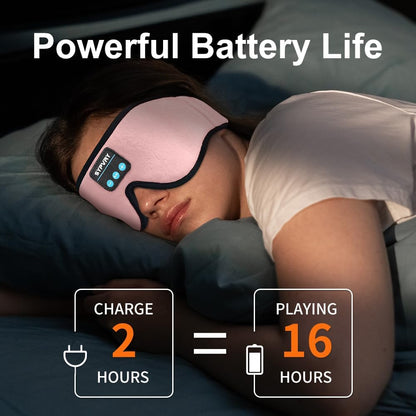 Bluetooth Sleep Mask Wireless Headphones 3D Bluetooth Eye Mask for Side Sleepers SYPVRY Blackout Eye Mask with Headphones Speaker for Airplane,Travel, Black