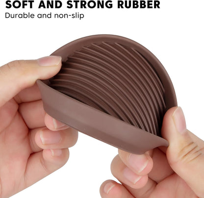 Rubber Non-Slip Furniture Pads, 2"x2" Casters Cup, Round, Brown, 8 PCS | Rubber Feet Floor Protector For Hardwood Floors, Prevent Scratching of The Floor, For Bed Sofa Table and Chair, Stopper