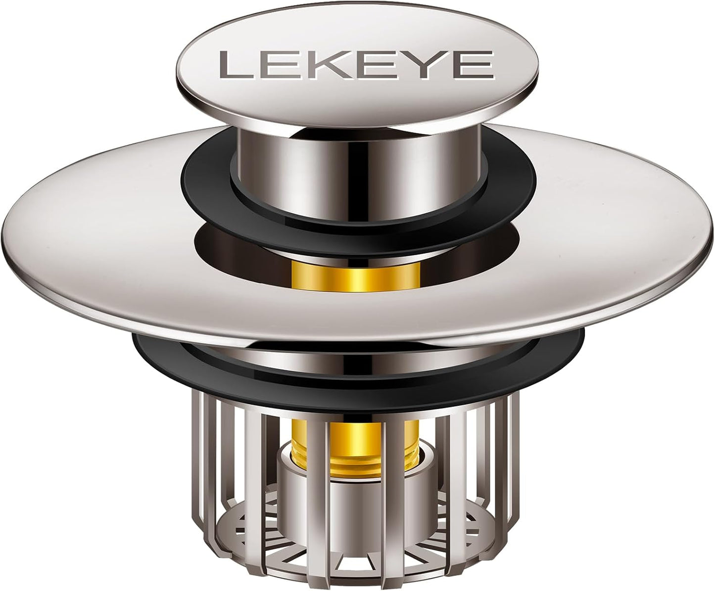LEKEYE Tub Stopper | Shower Drain Hair Catcher | Pop-up Drain Stopper with Strainer | Bathroom Bathtub Plug | Drain Protector for 1-1/2 to 1-3/4" Bath Drain Hole