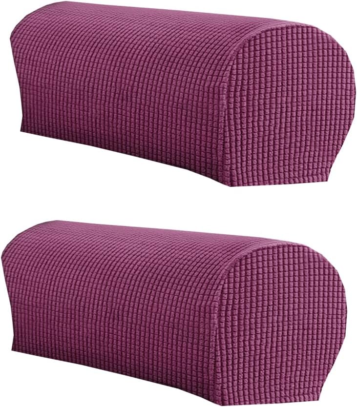 LINGXIYA Stretch Plush Armrest Covers, Spandex Armrest Slipcovers, Set of 2