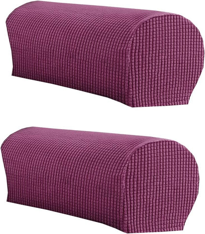 LINGXIYA Stretch Plush Armrest Covers, Spandex Armrest Slipcovers, Set of 2