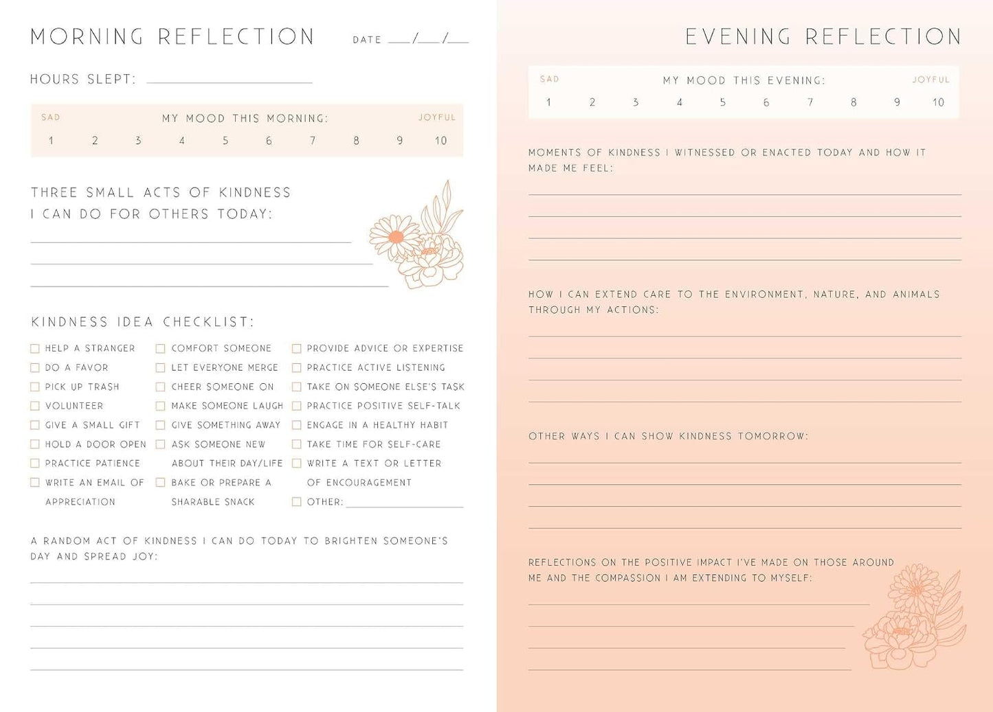 Kindness: A Day and Night Reflection Journal (Inner World)