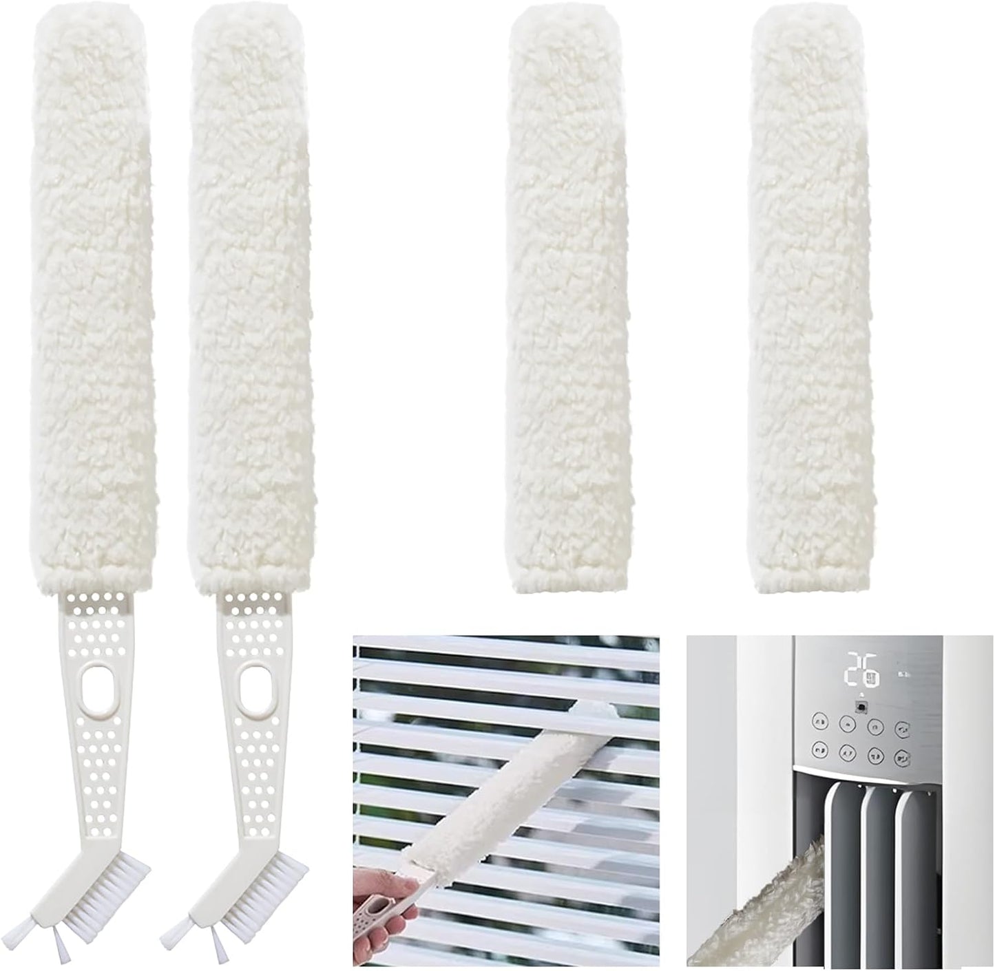 2 Pack Mini Split Cleaning Kit,Air Conditioner Cleaner Set,Under Appliance Cleaning Tool，with 2 Reusable and Washable Microfiber Cloths,for Air Conditioning, Home Appliance