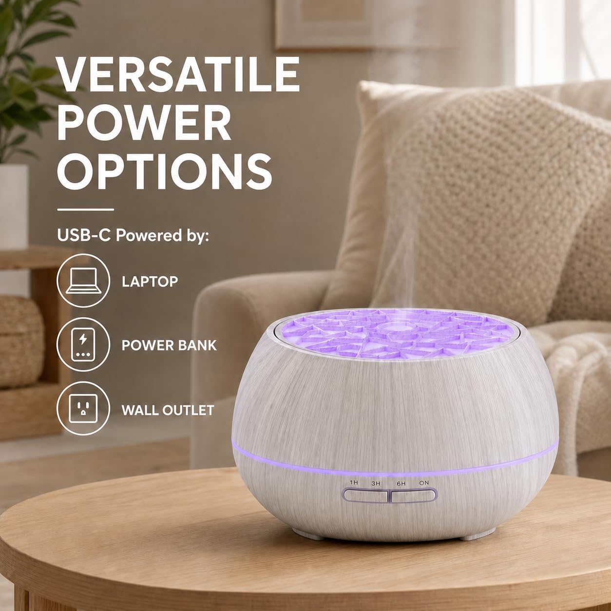 550ml Essential Oil Diffuser, Ultrasonic Aromatherapy Humidifier with Remote,7 LED Colors,Timer Settings,Auto Shut-Off, Cool Mist Diffuser for Home, Bedroom, Office, Spa